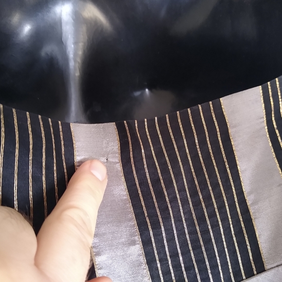 VINTAGE 1950s Strapless Black Metallic Silver and Gold Evening Dress with Shawl - Picture 10 of 15